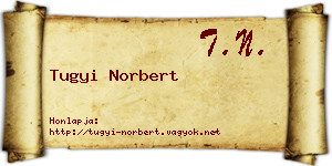 Tugyi Norbert névjegykártya